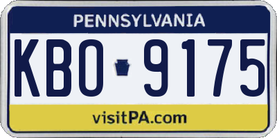 PA license plate KBO9175
