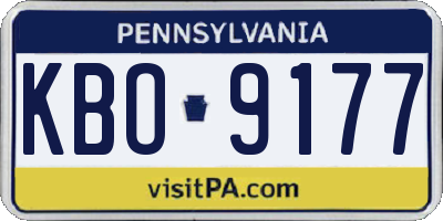 PA license plate KBO9177