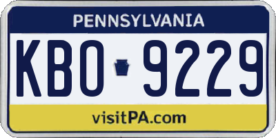PA license plate KBO9229