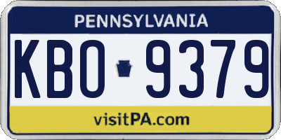 PA license plate KBO9379
