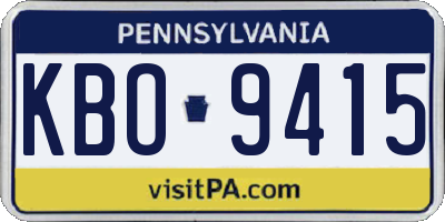 PA license plate KBO9415