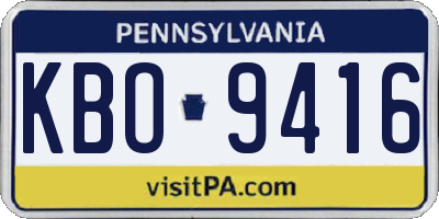 PA license plate KBO9416