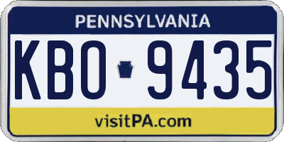 PA license plate KBO9435