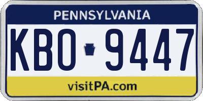 PA license plate KBO9447