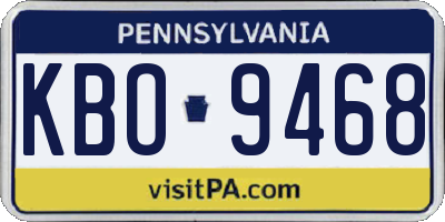 PA license plate KBO9468
