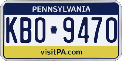 PA license plate KBO9470
