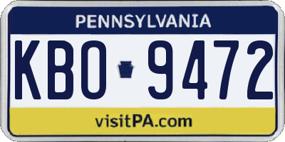 PA license plate KBO9472