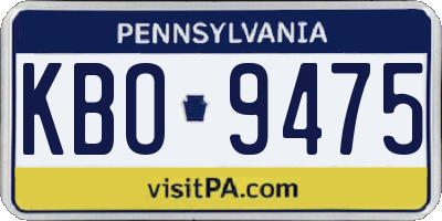 PA license plate KBO9475