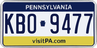PA license plate KBO9477