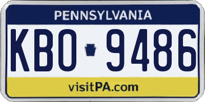 PA license plate KBO9486
