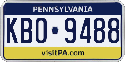 PA license plate KBO9488