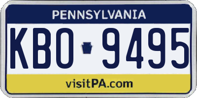 PA license plate KBO9495