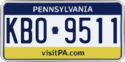 PA license plate KBO9511