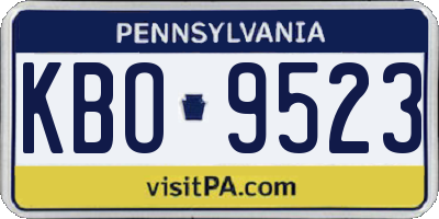PA license plate KBO9523