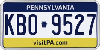 PA license plate KBO9527