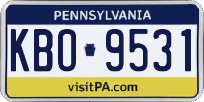 PA license plate KBO9531
