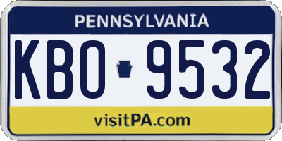 PA license plate KBO9532