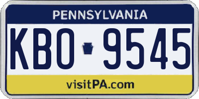 PA license plate KBO9545