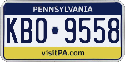 PA license plate KBO9558