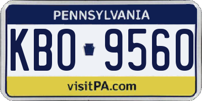 PA license plate KBO9560