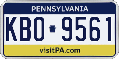 PA license plate KBO9561