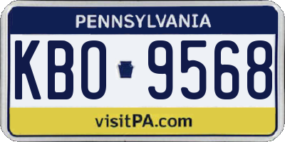 PA license plate KBO9568