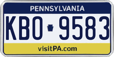 PA license plate KBO9583