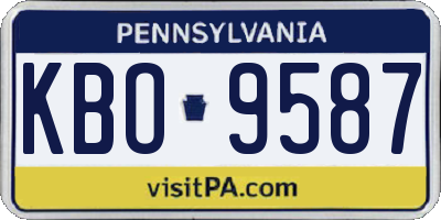 PA license plate KBO9587