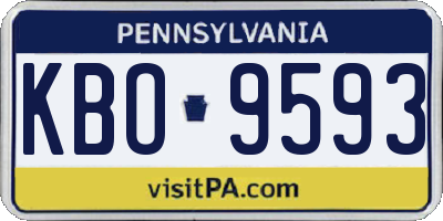 PA license plate KBO9593