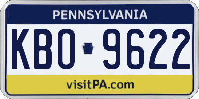 PA license plate KBO9622