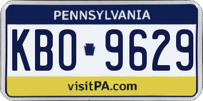 PA license plate KBO9629