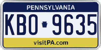 PA license plate KBO9635