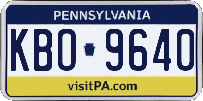 PA license plate KBO9640