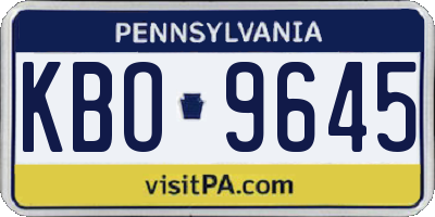 PA license plate KBO9645
