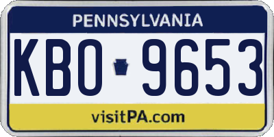 PA license plate KBO9653