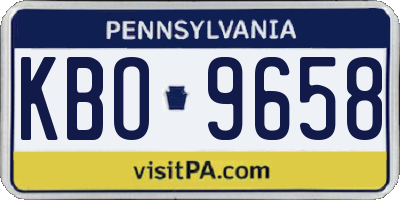 PA license plate KBO9658