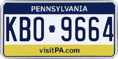 PA license plate KBO9664