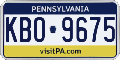 PA license plate KBO9675