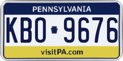 PA license plate KBO9676