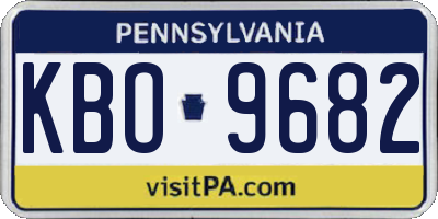 PA license plate KBO9682