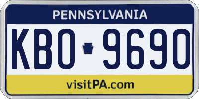 PA license plate KBO9690
