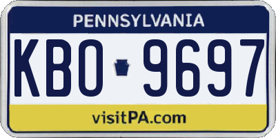 PA license plate KBO9697