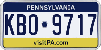 PA license plate KBO9717