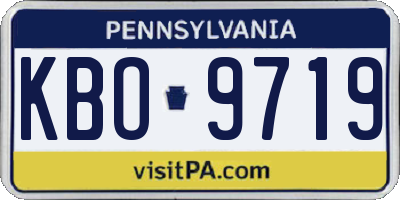 PA license plate KBO9719