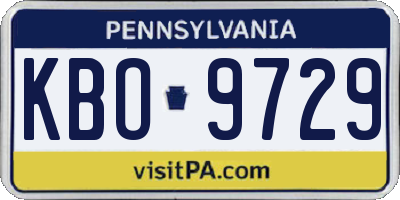 PA license plate KBO9729