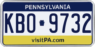 PA license plate KBO9732
