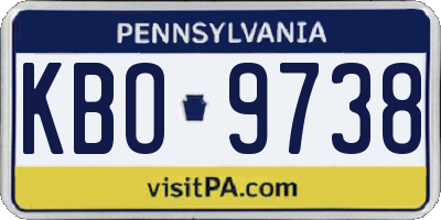 PA license plate KBO9738