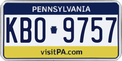 PA license plate KBO9757