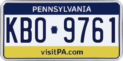 PA license plate KBO9761