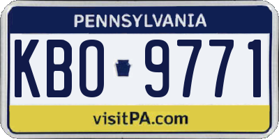 PA license plate KBO9771